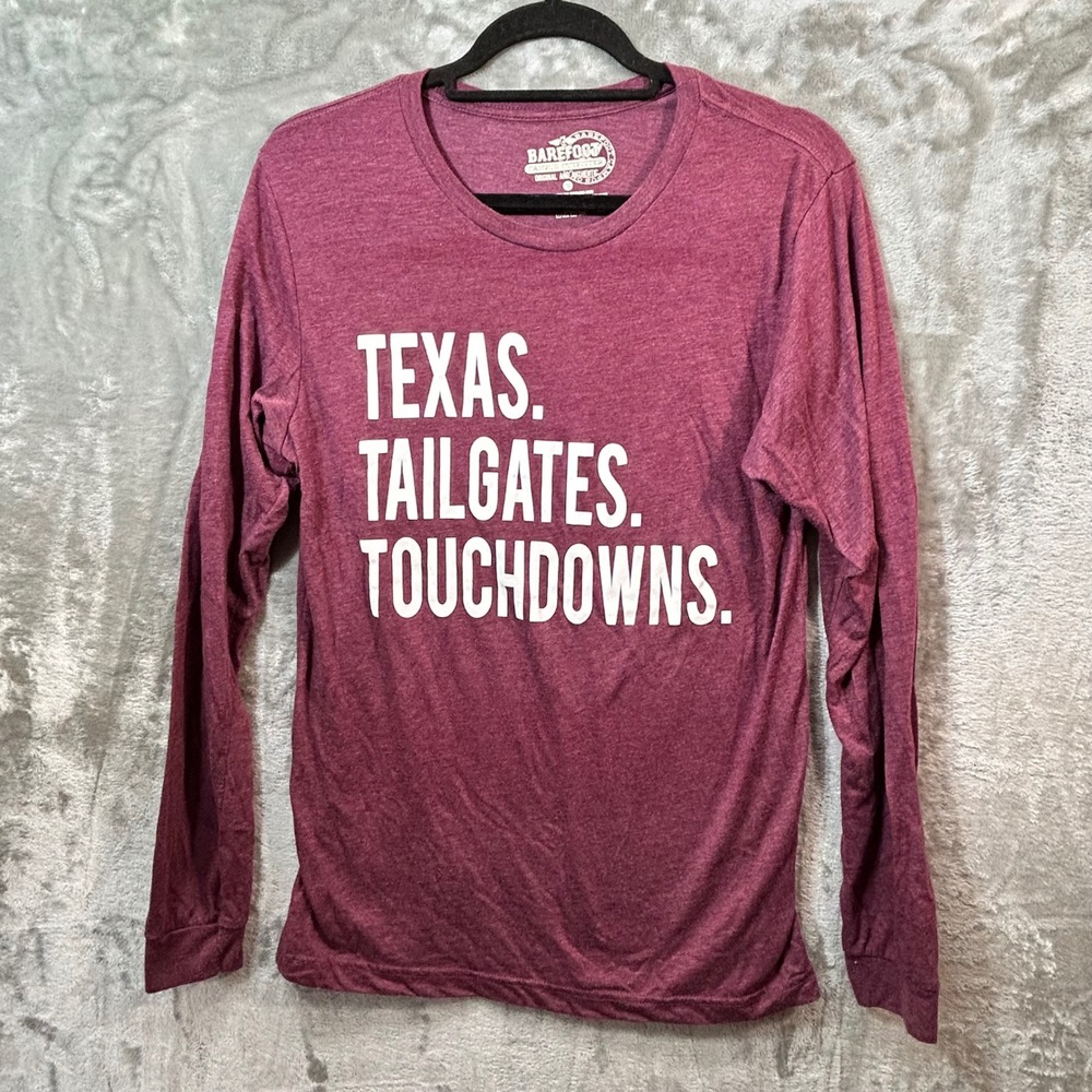 Barefoot Campus Texas Tailgates Touchdowns Maroon Long Sleeve S Gameday Football